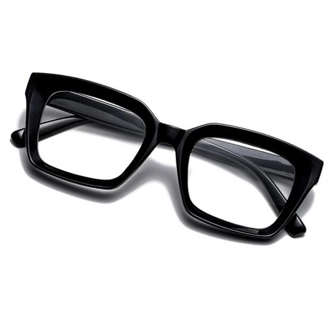 PRICES MAY VARY. Comfortable and Durable: To boost your comfort,our black clear lens frames are made of skin friendly nose pads and lightweight plastic material,so you won't have to worry about wearing them for extended periods of time and being fatigued.Additionally,our frames are strong,non-deformable,and long-lasting,allowing you to comfortably take in the vibrant world. HIGH QUALITY MATERIALS: These classic style y2k trendy black clear lens glasses are made with reinforced composite frames a Black Fashion Glasses, Thick Rimmed Glasses Aesthetic, Thick Glasses Frames For Women, Black Y2k Glasses, Chunky Black Glasses, High Fashion Glasses, Thick Frame Eyeglasses Women, Thick Square Glasses, Thick Black Frame Glasses