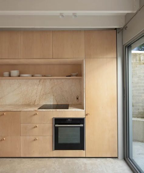 Pop Out Window, Kitchen Materials, Timber Kitchen, Aluminium Cladding, Two Bedroom House, Architecture Inspiration, Architectural Practice, Steel House, Minimalist Architecture