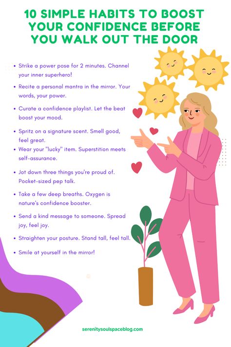 Build lasting self-confidence with 10 easy habits like daily affirmations, setting small goals, and practicing positive self-talk. Transform your mindset and watch your self-esteem grow! #BoostYourConfidence #ConfidenceBuilding #SelfImprovementTips #PositiveMindset #PersonalGrowth #SelfEmpowerment #SelfCareHabits #MindsetShift #BelieveInYourself Small Goals, Personal Mantra, Simple Habits, Life Changing Books, Confidence Boosters, Success Habits, Positive Self Talk, Boost Your Confidence, Pep Talks