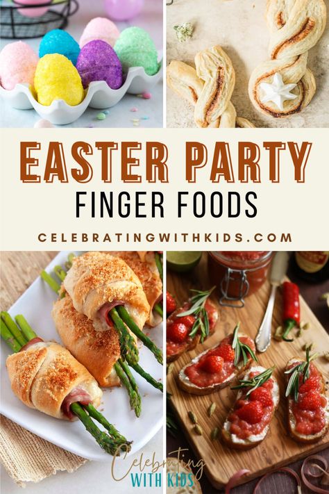 Add a festive flair to your spring celebration with these delightful Easter party finger foods! Perfect for kids and adults alike, these treats are as delicious as they are adorable. #EasterSnacks #PartyFood Easter Treats For Adults, Easter Finger Food, Easter Cheese Ball, Hash Brown Egg Cups, Rhubarb Chutney, Puff Pastry Twists, Finger Food Ideas, Finger Foods For Kids, Goat Cheese Crostini