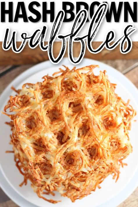 Hash brown waffles are a fun take and easy take on traditional hash browns by making them crispy and delicious in the waffle maker! Hash Brown Waffles, Frozen Hashbrown Recipes, Hashbrown Waffles, Homemade Blueberry Muffins, Frozen Hashbrowns, Waffle Iron Recipes, Crispy Hashbrowns, Waffle Ingredients, Waffle Maker Recipes