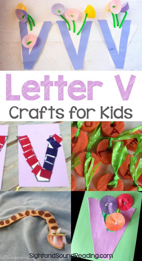 Letter V Crafts Letter V Crafts for preschool or kindergarten - Fun, easy and educational! Students will have fun learning and making these fun crafts! Preschool Letter B, Letter V Crafts, Letter E Activities, Letter P Crafts, Letter E Craft, Letter B Activities, Letter Recognition Worksheets, Abc Crafts, Letter Crafts