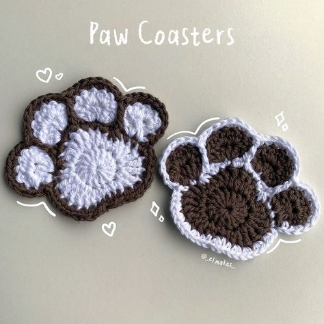 Made these cute paw coasters way back in Feb for a very good friend, it was that time when I was still learning how to crochet 🤪 it turned out pretty good tbh Let me know what you think 🥹 . . . . . . #crochetpawcoasters #pawcoasters #handmadewithlove #handm #crochet #crochetart #crochetinspiration #crochetaddict #crochetlover #supportsmallbusiness #supportlocal #fyp #explorepage Crochet Paw Coaster, Crochet Coasters Animal, Dog Coasters Crochet, Paw Crochet, Interesting Crafts, Coaster Pattern, Crochet Coaster Pattern, Crochet Coaster, Crochet Lovers