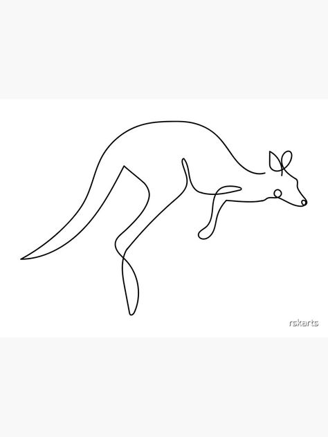 Kangaroo Line Drawing, Kangaroo Sketch, Kangaroo Tattoo, Kangaroo Drawing, Bujo 2025, One Line Drawing, Mini Tattoos, Line Drawing, Kangaroo