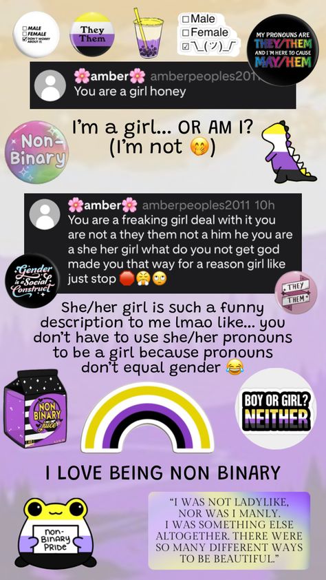 #nonbinary #enby Nonbinary Tips, Pride Art, Male Male, God Made You, Just Stop, She Girl, Lgbt Pride, Make It Yourself, Quick Saves