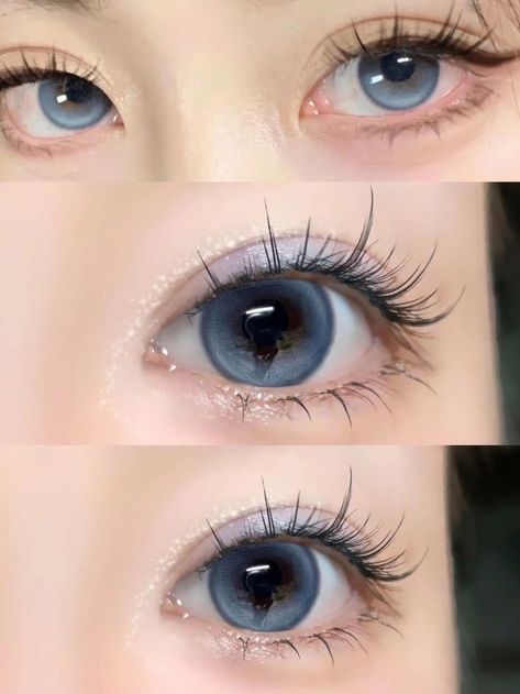 Cool Contacts, Eye Lens Colour, Best Colored Contacts, Korean Beauty Tips, Colored Eye Contacts, Cosmetic Contact Lenses, Beautiful Eyes Color, Korea Makeup, Doll Eye Makeup