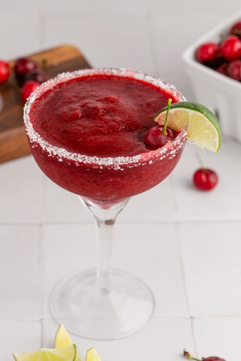 Frozen Cherry Margaritas Cherry Margarita, Traditional Margarita, Best Summer Cocktails, Tart Cherries, Make Simple Syrup, Lime Margarita, Cherry Limeade, Frozen Cherries, Mixed Drinks Recipes