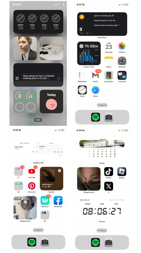 Samsung Organization, Lockscreen Themes, Widgets Ideas, Homescreen Idea, Music Cover Photos, Tech Organization, Ios Ideas, Ios 17, Phone Inspo