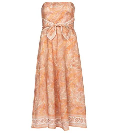 Dresses – Designer Fashion for Women | Mytheresa US Zimmerman Dresses, Rtw Dress, Metallic Accessories, Linen Wrap Dress, Western Dress, Dream Dresses, Orange Print, Linen Midi Dress, Beach Wear Dresses