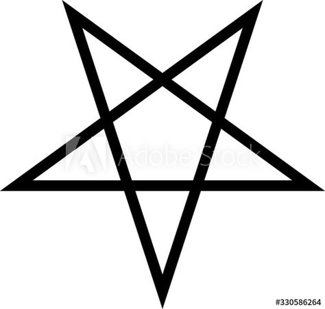 Standard inverted black five-pointed star or pentagram. Flat illustration. Halloween. - Buy this stock illustration and explore similar illustrations at Adobe Stock Tattoo Shop Interior, Inverted Pentagram, Five Pointed Star, Flat Illustration, Shop Interior, Vector Stock, Illustration Vector, Tattoo Shop, Image Illustration