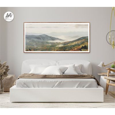 This Blue Ridge Mountains National Park poster or canvas features an extra-large, horizontal wall art print with a stunning watercolor design. Its high-quality colors are perfect for any traveler art enthusiast, and it will make an eye-catching addition to any wall. ART TERRITORY Format: Wrapped Canvas, Size: 48" W x 24" H x 1.5" D | ART TERRITORY Blue Ridge Mountains National Park, Horizontal Wall Art | 48" W x 24" H x 1.5" D | Wayfair | Home Decor Decor Above Bed Master, Over The Bed Art, Blue Ridge Mountains Art, Large Wall Art Bedroom, Artwork Above Bed, Bachelor Bedroom, Painting Above Bed, Bedroom Art Above Bed, Watercolor Travel