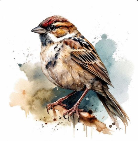 Sublimation Pillows, Sparrow Drawing, Sparrow Tattoo Design, Bird Watercolor Art, Friends Drawing, Sparrow Art, Wildlife Illustration, Vintage Bird Illustration, Sparrow Tattoo