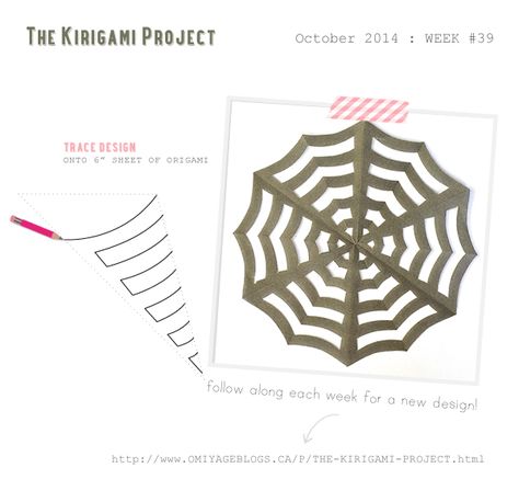 Omiyage Blogs: The Kirigami Project - Week 39 - Spiderweb Halloween Origami, Paper Craft For Kids, Snowflake Template, Halloween Paper Crafts, Origami And Kirigami, Quilling Patterns, Paper Snowflakes, Crafting Paper, Paper Crafts For Kids