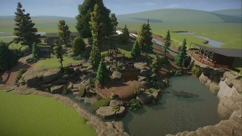 Tiger Habitat, Zoo Boo, Zoo Games, Bear Habitat, Zoo Crafts, Zoo Project, Zoo Architecture, J Park, Planet Coaster