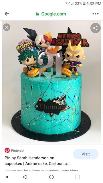 My Hero Academia Cakes Birthday, Naruto Birthday, Its My Bday, Anime Birthday, Anime Cake, Black Cake, Birth Day, Pretty Birthday Cakes, Anime Crafts