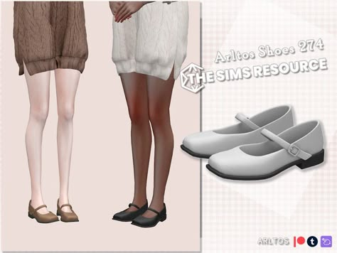 Sims 4 Anime, Cc Shoes, Sims 4 Cc Shoes, Sims 4 Teen, Cute Flats, Sims 1, Ts4 Cc, Long Socks, The Sims4