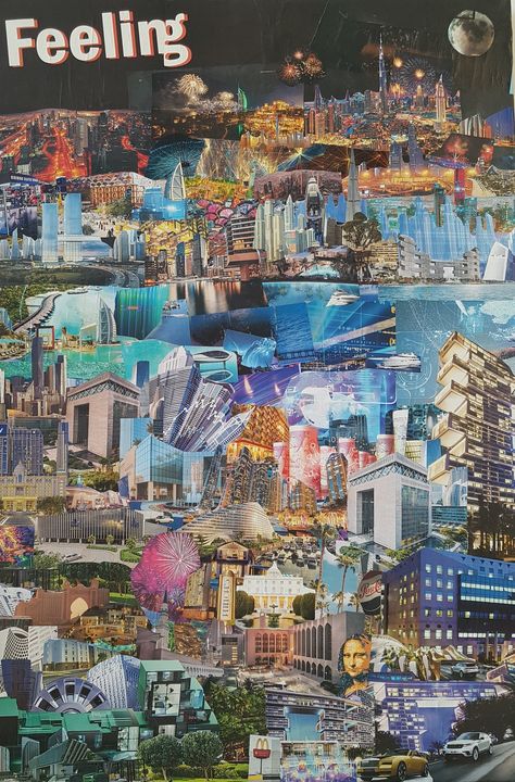 Paper collage city dubai urban abstract painting contemporary modern Dubai Collage, Dubai 2023, Collage Canvas, Insta Highlights, Dark Feminine, Dark Feminine Aesthetic, Paintings Art, My Works, Feminine Aesthetic