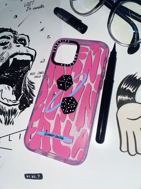 Pink phone case feature dice graphic and illustration by Danny Sangra. Shop our artist phone case collection now at casetify.com Artist Phone Case, Aesthetic Dice, Dice Graphic, Casetify Cases, Phone Case Collection, Pink Phone Case, Pink Phone Cases, Art Phone Cases, Phone Covers