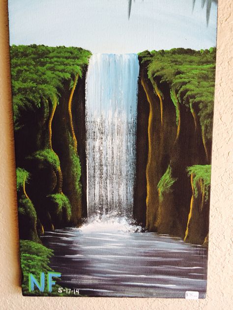 Waterfall painting Waterfall Murals Wall Art, Waterfall Room, Waterfall Mural, Unicorn Mural, Waterfall Painting, Natural Waterfalls, Waterfall Paintings, Waterfall Art, Wall Murals Painted