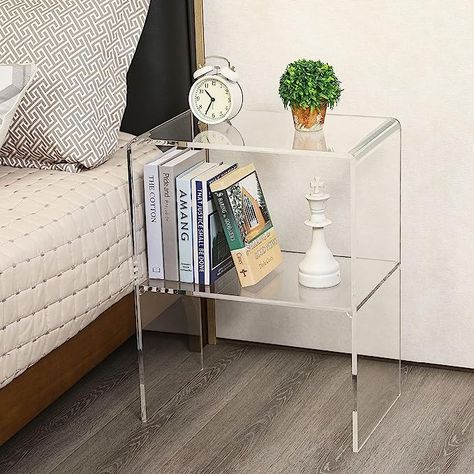 Acrylic Nightstand, Acrylic Side Table, C Table, Acrylic Table, End Tables With Storage, Low Shelves, Nesting Tables, Estilo Boho, Sled