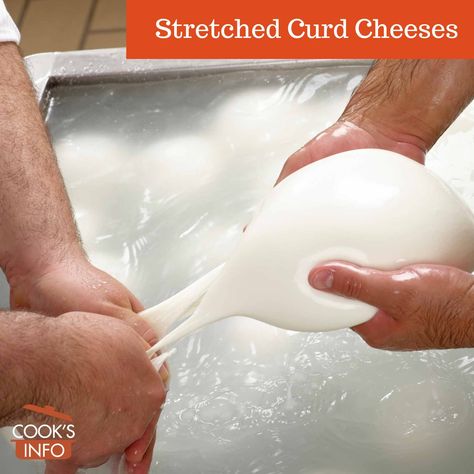 Stretched curd cheeses refers to cheeses whose milk curds have been kneaded and pulled before being formed into a cheese. Milk Curd, String Cheese, Cheese Curds, Provolone, Cheese Ball, How To Make Cheese, Ice Cream, Milk, Cheese