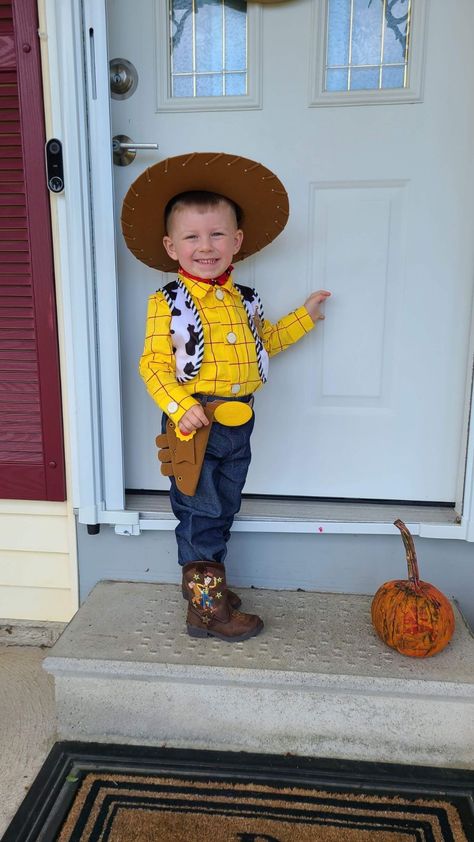 Woody Costume Toddler, Toddler Boy Halloween Costume Ideas, Woody Toy Story Costume, Cute Toddler Halloween Costumes, 2 Halloween Costumes, Disfraz Toy Story, Toddler Boy Halloween Costumes, Woody Costume, Book Characters Dress Up