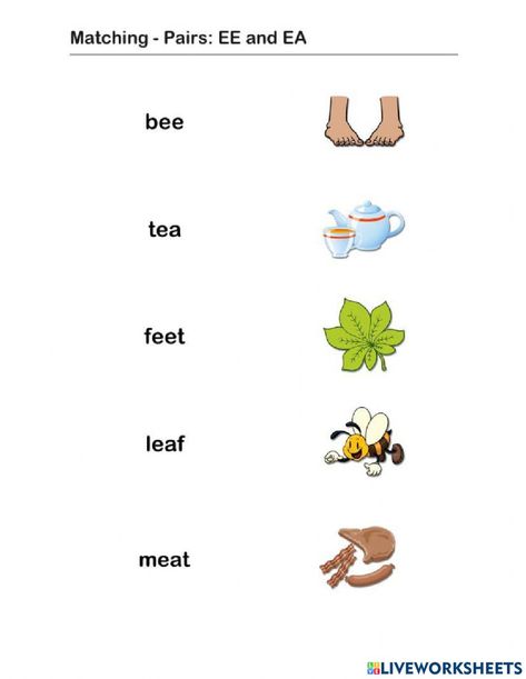 Teaching Vowels, Object Pronouns, Singular And Plural Nouns, Matching Worksheets, Long Vowels, Singular And Plural, Plural Nouns, School Subjects, Online Workouts