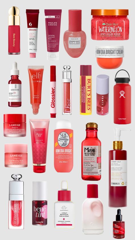 red wishlist ❤️ #red #redwishlist Red Wishlist, Leather Necklace Diy, Burt's Bees Pomegranate, Forever Red, Skin Routine, Red Aesthetic, Christmas Aesthetic, Setting Powder, Skin Care Products