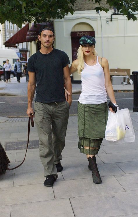 Gwen Stefani 90s, Gwen And Gavin, 2005 Fashion, Gwen Stefani Style, Gwen And Blake, Gavin Rossdale, Couple Fits, Modern Hippie, 90's Fashion