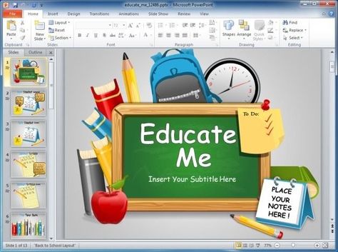 Educate Me PowerPoint Template Back To School Powerpoint, School Powerpoint, Math Powerpoint, School Powerpoint Templates, Adverbs Worksheet, Prezi Templates, Teacher Picture, Teachers Day Poster, Body Preschool