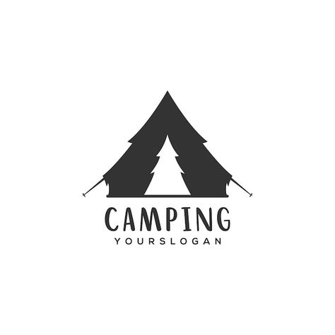 Camping Logo Design Graphics, Camping Logo Design Ideas, Tent Logo Design, Camper Logo Design, Camp Logo Design, Camping Logo Design, Tent Icon, Resort Logo Design, Logo Camping