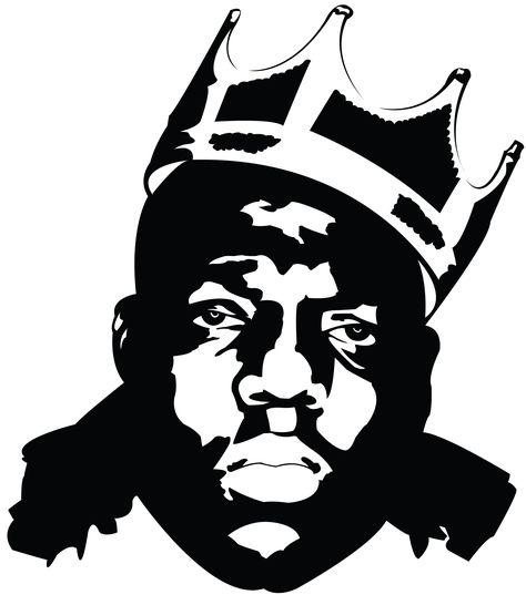 Biggie Smalls Black and White Biggie Smalls Art, Crown Vector, Small Crown, Crown Svg, Big Crown, Rapper Art, Biggie Smalls, Image Svg, Notorious Big