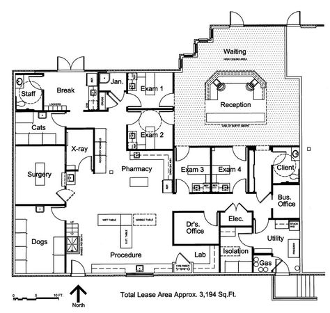 Vet Clinic Blueprints, Veterinary Clinic Floor Plans, Veterinary Floor Plans, Veterinary Clinic Ideas Design, Vet Clinic Floor Plans, Pet Clinic Design Floor Plans, Vet Clinic Ideas Design, Animal Hospital Design, Vet Clinic Ideas