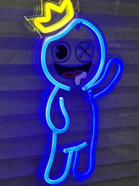 Blue Rainbow Friends and Rainbow Friends Monsters Roblox Size :  12in diameter Backing material: Transparent Acrylic Installation method: Hanging OR Mount Recommended occasions: Hair Nail Salon, SPA, Home Bar, Pub, Night clubs, Party, etc. Includes: - 1 Neon Light - 12V Power adapter USB This flex LED Neon sign has the same effect as a natural glass neon sign; LED neon is entirely safe and non-frangible. It is a better choice for large text and logos. We will be the best choice you've ever made Rainbow Friends Bedroom, Palm Tree Emoji, Acrylic Installation, Adidas Wallpaper Iphone, Pub Night, Hair And Nail Salon, Green Characters, Night Clubs, Neon Decor