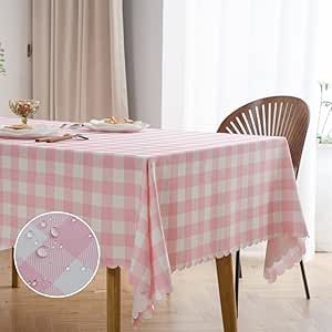 Checkered Table Cloth, Checkered Table, Picnic Table Covers, Coffee Table Cover, Gingham Tablecloth, Checkered Tablecloth, Plaid Tablecloth, Outdoor Patio Table, Pink Table