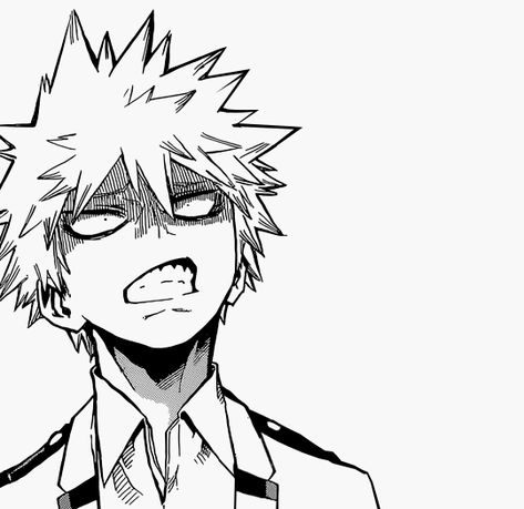 I love the faces he makes. ❤ Bakugou And Uraraka, Bakugou Manga, 흑백 그림, Buko No Hero Academia, Hero Academia Characters, My Hero Academia Manga, Anime Sketch, An Anime, Art Reference Poses