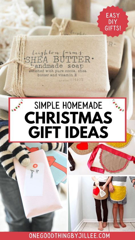 simple homemade christmas gifts collage Diy Gifts For Siblings Christmas, Homemade Thoughtful Gifts, Simple Christmas Gift Ideas For Family, Simple Handmade Gifts, Homemade Christmas Gift Ideas, Homemade Christmas Gift, Easy Christmas Gifts, Can Diy, Easy Diy Gifts