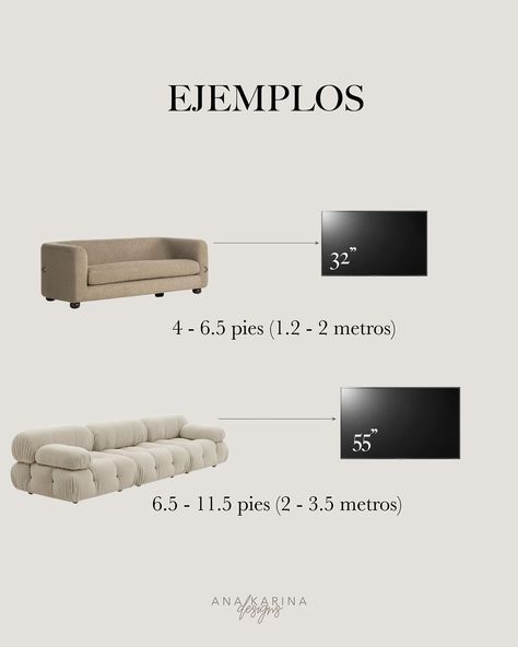 The ideal distance between a sofa and a TV depends on the size of the TV. 📺 🛋️ A common guideline is to sit about 1.5 to 2.5 times the diagonal size of the TV. For example: 👇🏻 - For a 32-inch TV: 4-6.5 feet away - For a 55-inch TV: 6.5-11.5 feet away - For a 65-inch TV: 8-13.5 feet away - For a 75-inch TV: 9.5-15.5 feet away This distance helps to ensure a comfortable viewing experience without straining your eyes.📺👀 Share this post with your friends and optimize their TV experience! 🛋️... 32 Inch Tv, A Tv, Your Eyes, Sofa, Tv