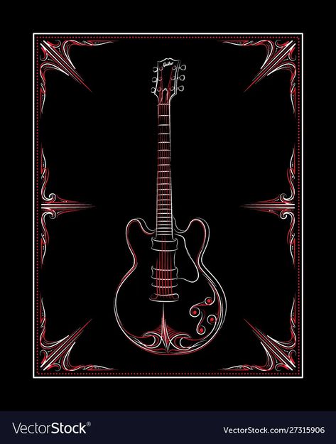 Pinstripe-guitar vector image Pinstripe Guitar, Guitar Vector, Pinstripe Art, Frame Download, Brush Painting, Air Brush, Air Brush Painting, Pinstriping, Png Images