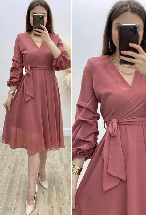 Chiffon Dress Casual Classy, Short Frocks, Simple Frocks, Frock For Women, Stylish Short Dresses, Clueless Outfits, Modest Dresses Casual, Dress Design Patterns, Classy Dress Outfits