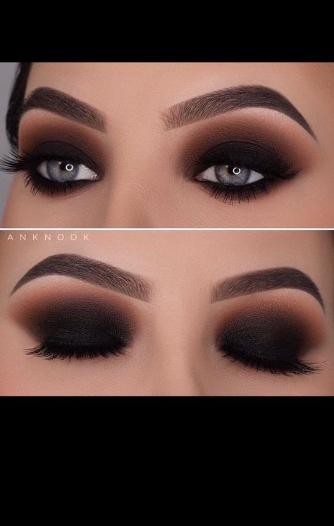 October Eyeshadow Looks, Grunge Eyeshadow Looks, Fall Eyeshadow Looks For Brown Eyes, Brown And Black Makeup, Black And Brown Makeup, Fall Makeup Looks For Brown Eyes, Dark Brown Makeup, Mask Photoshoot, Teal Makeup