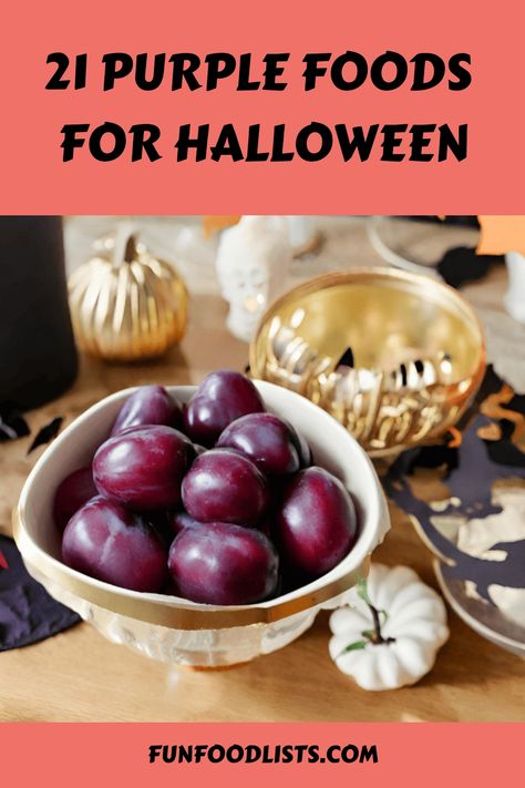 Unveil a Halloween Feast Enshrouded in Purple Mystique! Dive into a spooky spread with our bewitching purple Halloween recipes, each offering a cascade of violet hues to enchant your guests. From purple potato ghouls to ghostly grape delights, your table will be a hauntingly delicious abyss of purple pleasures. Click for recipes that ensure a spooktacular, purple-infused Halloween! #PurpleHalloweenFoods #SpookyRecipes #HalloweenFeast Purple Party Snacks, Purple Food Recipes, Purple Food Ideas, Purple Foods For Party, Roasted Whole Carrots, Eggplant Bites, Purple Foods, Fall Finger Foods, Halloween Classroom Treats