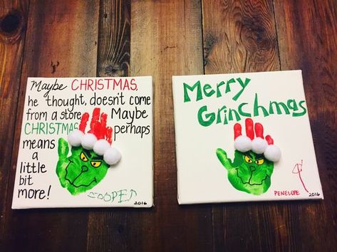 The Grinch Handprint, Grinch Handprint Craft For Kids, Grinch Footprint Craft, Grinch Handprint Ornament, Grinch Footprint Art, Grinch Crafts For Kids, Grinch Handprint Craft, Grinch Handprint, Christmas Crafts For Preschoolers