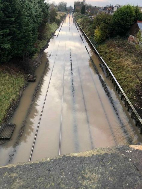 Train services resume between Long Eaton and Derby after flooding https://www.railadvent.co.uk/2019/11/train-services-resume-between-long-eaton-and-derby-after-flooding.html Long Eaton, Railway Line, Garden Growing, St Pancras, Train Service, Work Site, Travel Information, Railroad Tracks, Derby