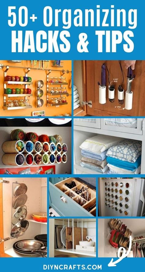 Easy Storage Hacks, Easy Home Organization, Organization Hacks Diy, Storage Hacks Diy, Hacks And Tips, Organizing Hacks, Small Space Organization, Small Space Storage, Home Organizing