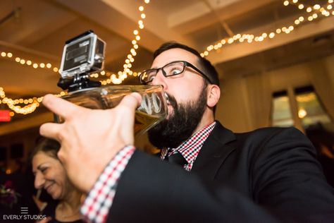 Wedding photography inspiration: mount a GoPro to a liquor bottle and pass around! Photos by New York wedding photographer Everly Studios, www.everlystudios.com Terrace Wedding, Beautiful Wedding Reception, Wedding Day Tips, Unique Perspective, Reception Party, Marquee Wedding, 50th Wedding, Extreme Sports, Wedding Advice