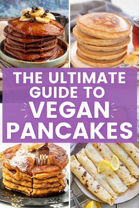 This is the ultimate guide to vegan pancake perfection. Just because you are making dairy and egg-free pancakes doesn't mean you have to settle for second best! Sweet Potato Pancakes Vegan, Best Vegan Pancakes, Egg Free Pancakes, Vegan Banana Pancakes, Vegan Pancake Recipes, Vegan Waffles, Kitchen Basics, Sweet Potato Pancakes, Cheap Easy Meals