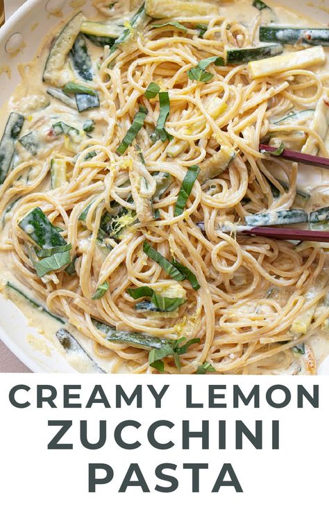 Double-Lemon Zucchini Pasta with Cream Sauce Creamy Zucchini Pasta, Pasta With Cream Sauce, Lemon Cream Sauce Pasta, Zucchini Pasta Recipe, Zucchini Ricotta, Parmesan Crusted Zucchini, Zucchini Pasta Recipes, Lemon Pasta Recipes, Summer Pasta Dishes