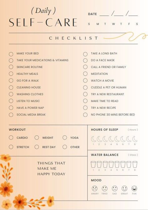 "Printable, Digital \"Daily Self-Care Planner\"" mealplannerД±nsert #templatesforweeklyplanner #weeklymealplannerideas #pocketplanner📖 Daily Planner Layout, Aesthetic Digital Planner, Daily Planner Book, Gratitude Daily, Daily Routine Planner, Positive Aspects, Achievable Goals, Planner Writing, Wedding Planner Printables