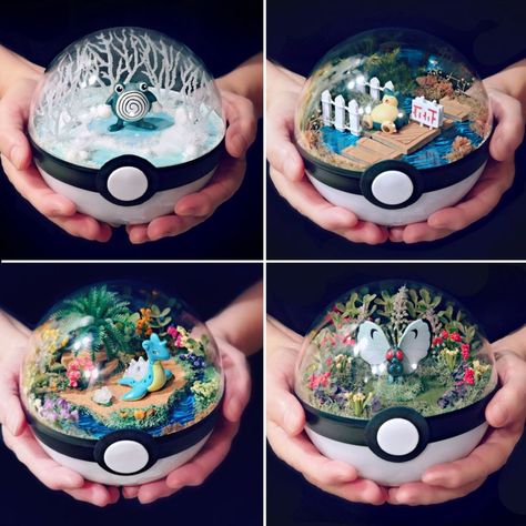 Pokeball Terrariums #shutupandtakemyyen #pokemon #pokemongo #anime #nintendo #pokeball #merch #merchandise #pokemonmerch #pokemonmerchandise #nintendomerch #nintendomerchandise #animemerch #animemerchandise #terrarium Pokemon Decor, Pokemon Terrarium, Pokemon Room, Pokemon Merchandise, Pokemon Diy, Pokemon Ball, Desain Pantry, Pokemon Craft, Pokemon Gifts